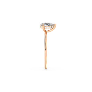 Bague solitaire REYES classique en or rose massif 14 carats avec diamant de laboratoire HPHT CVD pour femme, cadeau idéal pour un anniversaire ou un mariage - Product Image 4