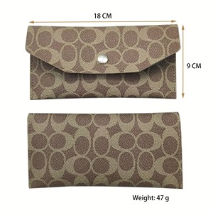 Portefeuille de créateur en cuir pleine fleur, pochette longue portable, pochette à monnaie élégante, porte-cartes de crédit pour espèces - Product Image 4