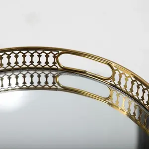 Plateau en métal décoratif, design zen asiatique, multifonctionnel, écologique, pour une utilisation festive, décoration de Noël, Zahid Exports - Product Image 4