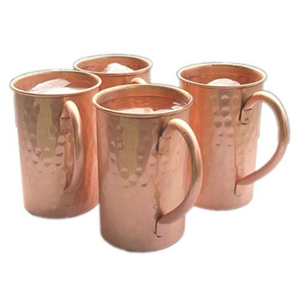 Admirable Design Pure <b>Copper</b> Mug Solid <b>Copper</b> <b>Cup</b> With Flat Handle Drinking Mug For Home Barware And Kitchen Use Best Price - Product Image 6