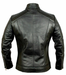 Blouson bomber homme nouvelle mode, coupe slim, en cuir véritable et toile, prix raisonnable, grandes tailles, veste avant pour homme - Product Image 5
