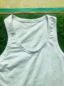 Premium Casual Ribbed <b>Crop</b> <b>Men</b> Tank <b>Top</b> Summer Quick Dry Breathable O-Neck Solid Knitted Style OEM Custom Front Polyester/Cotton - Product Image 3