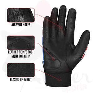 Los guantes de bateo de béisbol Atelier Sports ofrecen excelente comodidad, protección y agarre para jugadores profesionales y nuevos jugadores de béisbol. - Product Image 6