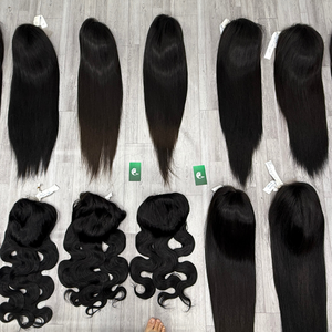 Perruque lace closure frontale perruque de cheveux humains bruts vietnamiens vierges vente en gros HD lace transparente - Product Image 3