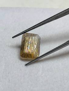 Piedra solar natural de corte octogonal multicolor con efecto lluvia de meteoros. - Product Image 1