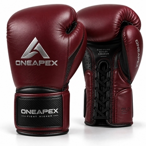 Guantes de Boxeo Rojos y Negros, Guantes de Entrenamiento Profesional, Guantes de Boxeo Acolchados, Logotipo Personalizado OEM, Guantes Deportivos al por Mayor - Product Image 1