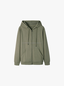 Conjunto de Sudadera con Capucha y Cremallera para Hombre, 100% Algodón, Grueso, Diseño de Punto Sólido, Forrado, con Bolsillos Utilitarios, Estilo Lavado - ODM - Product Image 6