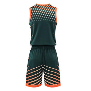 Ensemble d'uniformes de basketball pour adultes du Pakistan, imprimés par transfert thermique, respirants, anti-humidité, séchage rapide, maillots et shorts 100 % polyester - Product Image 4