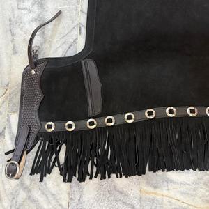 "Premium Western <b>Leather</b> Chaps Cowboy Riding Gear Durable & Comfortable Adjustable Fit Handmade for Horse Riding & Rodeo - Product Image 2