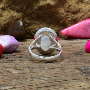 Bague en pierre de lune, argent sterling 925, faite à la main, pour elle - Product Image 3