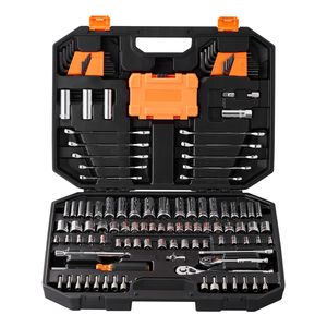Set di Attrezzi per Riparazione Auto da 145 Pezzi, Kit Meccanico con Chiavi a Bussola da 1/4\" e 3/8\", Set Standard e Metrico SAE - Product Image 3