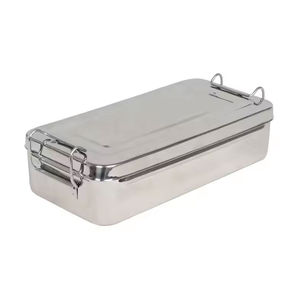 Premium Quality German Stainless Steel Manual Instrument <b>Boxes</b> Custom Branding Surgical Holloware Hospital Grade <b>Medical</b> Storage - Product Image 1