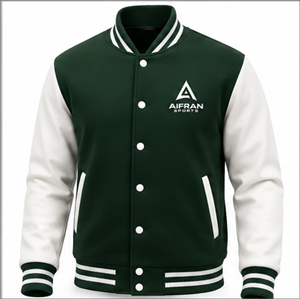 Men's Customized Logo Quick Dry Varsity Jacket with Stand Collar <b>Covered</b> <b>Button</b> Front Polyester/Cotton Shell Winter Outerwear - Product Image 3
