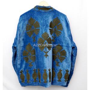 Wholesale Handmade Embroidered Velvet Jacket | Reversible Boho Colorful Nature Floral Stripe Butterfly Casual Eco-Friendly - Product Image 6