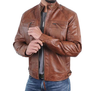 High Quality Customized Logo Men's Long <b>Thin</b> Casual Leather <b>Jacket</b> <b>Waterproof</b> & Breathable Summer Fashion - Product Image 1