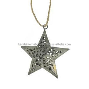 Étoile décorative suspendue en fer avec finition argentée pour la décoration de la maison et autres décorations de Noël - Product Image 2