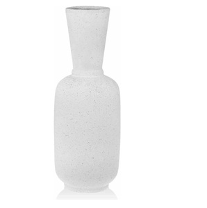 Jarrón Moderno de Metal Blanco Moteado, Estilo Nórdico Minimalista, Jarrón Alto para Flores, Decoración del Hogar, Jarrón de Gres Mate de Lujo para Centros de Mesa - Product Image 1