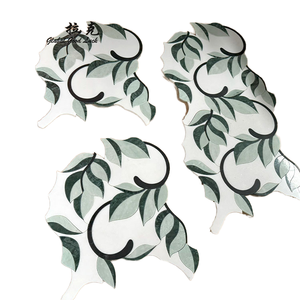 Nouvelle conception moderne, mosaïque en verre cristal gris à texture ondulée européenne, crédence murale intérieure, carrelage bleu marine avec design graphique - Product Image 5