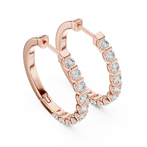 Boucles d'oreilles créoles en or avec diamants de laboratoire, mini créoles géométriques modernes, bijoux de mariage en diamant, cadeau d'anniversaire pour elle - Product Image 5