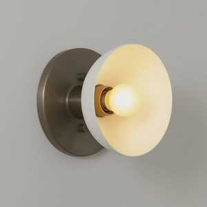 Modern Brass Wall Sconce With White Globe Shade 6 Inch Indoor Lighting Fixture For Bedroom Decor - Product Image 3