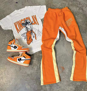 Conjunto Deportivo 2025 Personalizado con Estampado Desgastado, Pantalones Deportivos Anchos, Traje Deportivo Oversize con Lavado Ácido, Talla Grande, Algodón Transpirable - Product Image 2