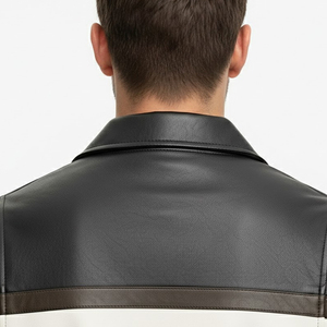 เสื้อแจ็คเก็ตหนังผ้าใบสำหรับผู้ชายสำหรับฤดูหนาว คอตั้งแบบซิป แต่งขอบด้วยหนังแกะ ไซส์ใหญ่ ขายส่งเสื้อแจ็คเก็ตฤดูหนาวสำหรับผู้ชาย - Product Image 4