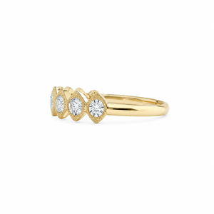 Designer Eternity Band Round Lab Grown Diamond 18K Solid Gold Wedding Band Milgrain Vintage Style Stackable Ring <b>Bridal</b> Jewelry - Product Image 4