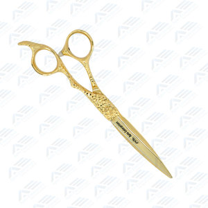Ciseaux de coupe de cheveux de barbier à poignée fantaisie couleur or Ciseaux de salon en acier inoxydable de qualité supérieure pour les professionnels - Product Image 5
