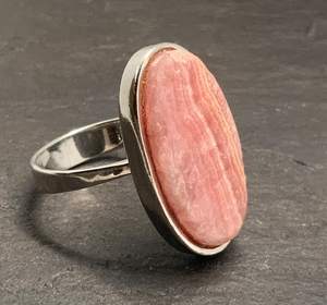 Anillo Vintage de Rodocrosita en Plata de Ley, Talla UK M, Talla US 6, Talla EU 51, Joyería Hecha a Mano con Piedras Preciosas, Regalo para Mujer - Product Image 4