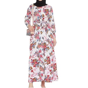 Robe longue islamique pour femmes avec motif imprimé, abaya hijab, élégante, décontractée, respirante, vêtements musulmans traditionnels, abayas pour femmes - Product Image 5