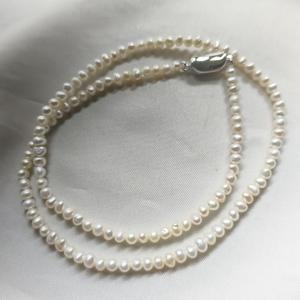 Collier pendentif en argent 925 avec perle d'eau douce de Zhuji, 3-3,5-9-10 mm, ronde naturelle, extrêmement brillante, design simple - Product Image 4