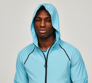 Chaqueta Cortavientos Deportiva para Hombre, con Capucha y Bloques de Color, Cuello Alto, Secado Rápido, Transpirable e Impermeable, para Deportes al Aire Libre - Product Image 3