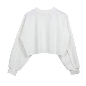 <b>Pink</b> Cropped <b>Hoodie</b> <b>Women</b> Long Sleeve Casual Sweatshirt Hooded Solid Color Knitted Breathable Autumn Wear - Product Image 5