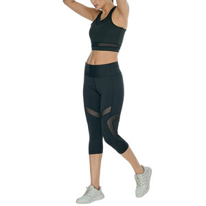 Nouvel ensemble de yoga professionnel pour femmes, short extensible avec logo frontal, haute qualité, prix de gros abordable - Product Image 3