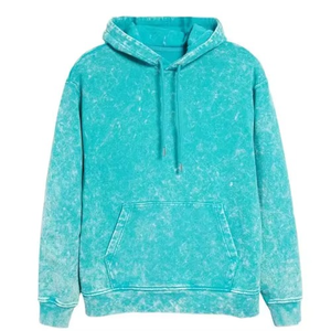เสื้อฮู้ดดี้วินเทจทรงโอเวอร์ไซส์สำหรับผู้ชาย ล้างสีแบบแอซิดวอช สตรีทแวร์ ผ้าฟลีซหนานุ่ม แบบเรียบ - Product Image 4