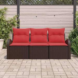 Ensemble de canapés de jardin en polyrotin marron - Product Image 3