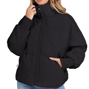 Precio al por mayor, nueva llegada, chaquetas acolchadas para mujer, ajustadas, transpirables, lisas, con capucha, estilo urbano, chaqueta acolchada tipo burbuja - Product Image 6
