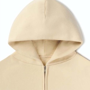 Vente en gros de sweats à capuche zippés pour hommes en coton 100% avec logo personnalisé imprimé, fermeture éclair surdimensionnée avec impression en relief, design unisexe - Product Image 3