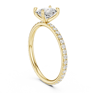 Classic Women's 14K Yellow Gold 1.00 CT <b>Cushion</b> Cut Engagement Ring IGI Certified Lab Grown Diamond Anniversary Wedding - Product Image 4