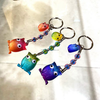 Llaveros de Acrílico con Diseño de Búho Pequeño, Impresión UV 3D, Duraderos, Recuerdos, Regalos