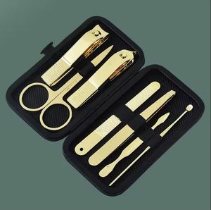 MORJE Surgical 7 In 1 Stainless Steel <b>Nail</b> <b>Kit</b> With Case Portable Manicure Tools Set Gold Color For Adult - Product Image 5