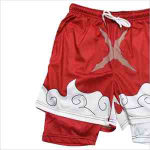 <b>Men's</b> Red White Cloud Pattern Board Shorts Quick Dry Drawstring Waist Casual Swim <b>Trunks</b> - Product Image 4