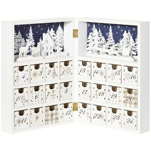 Calendario dell'Avvento Natalizio a Forma Quadrata, Babbo Natale 3D con Caramelle, Decorazione per la Casa in Cotone e MDF, Forniture in Sacchetti - Product Image 1