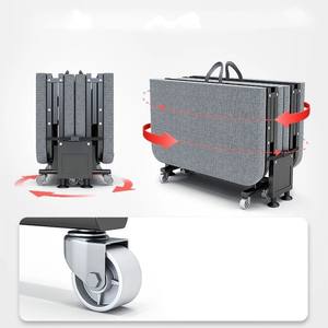 Lit d'appoint pliant robuste en métal, moderne et écologique, avec roulettes, portable, gain de place, cadre en acier, lit temporaire - Product Image 6