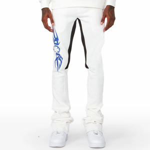 Conjunto Deportivo con Capucha Blanca para Hombre, Manga Larga, Corte Regular, con Estampado Azul, Bolsillos Laterales, Ropa Casual de Calle para Primavera - Product Image 6