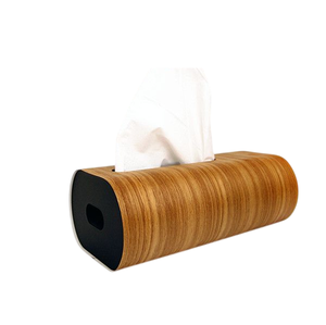 Boîte à mouchoirs en bois moderne, design cylindrique autoportant, pour la maison, le bureau, la salle de bain, décoration de comptoir, boîtes à mouchoirs pour vanité - Product Image 1
