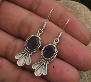 Boucles d'oreilles pendantes en quartz bleu naturel, argent sterling 925, fabrication artisanale, luxe pour femmes, bijoux en pierres précieuses de qualité supérieure, vente en gros - Product Image 3