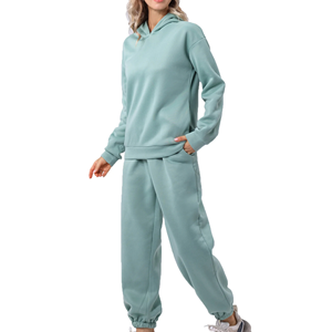 Ensemble 2 pièces de survêtement tendance streetwear personnalisable pour femme, coupe oversize en molleton bouclette – Meilleures ventes - Product Image 4