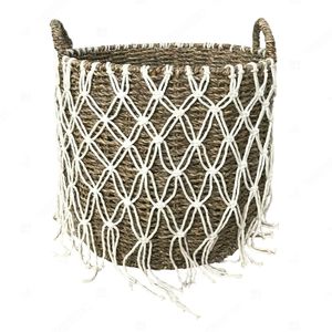 MACRAME NET <b>Wicker</b> Planter Hyacinth <b>Basket</b> Cotton Decor Home Accessories Bathroom Laundry - Product Image 4