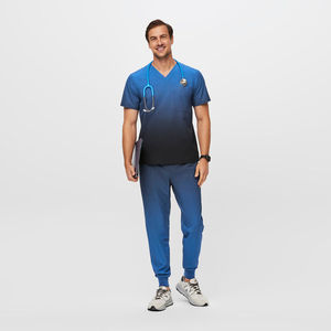 Camiseta de manga corta con cuello redondo, elástica, de alta calidad, en spandex/poliéster, para doctoras y enfermeras, diseño nuevo, venta al por mayor. - Product Image 1